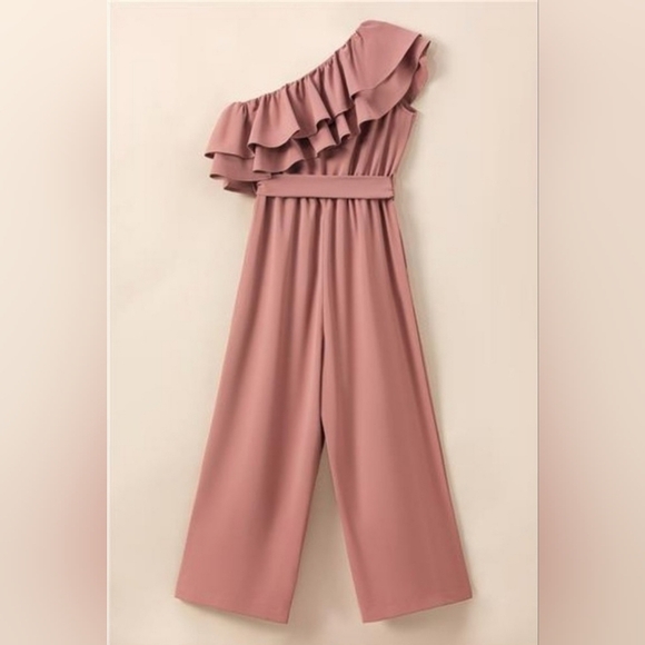 Ruffled Tied One-Shoulder Jumpsuit - Picture 6 of 7